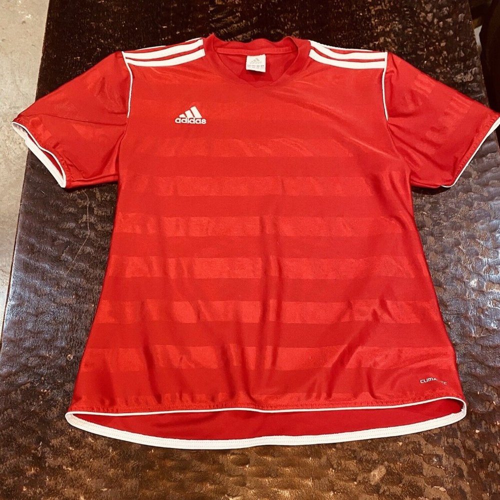 Adidas Climalite Soccer Shirt - Size L, Red, Excellent Condition